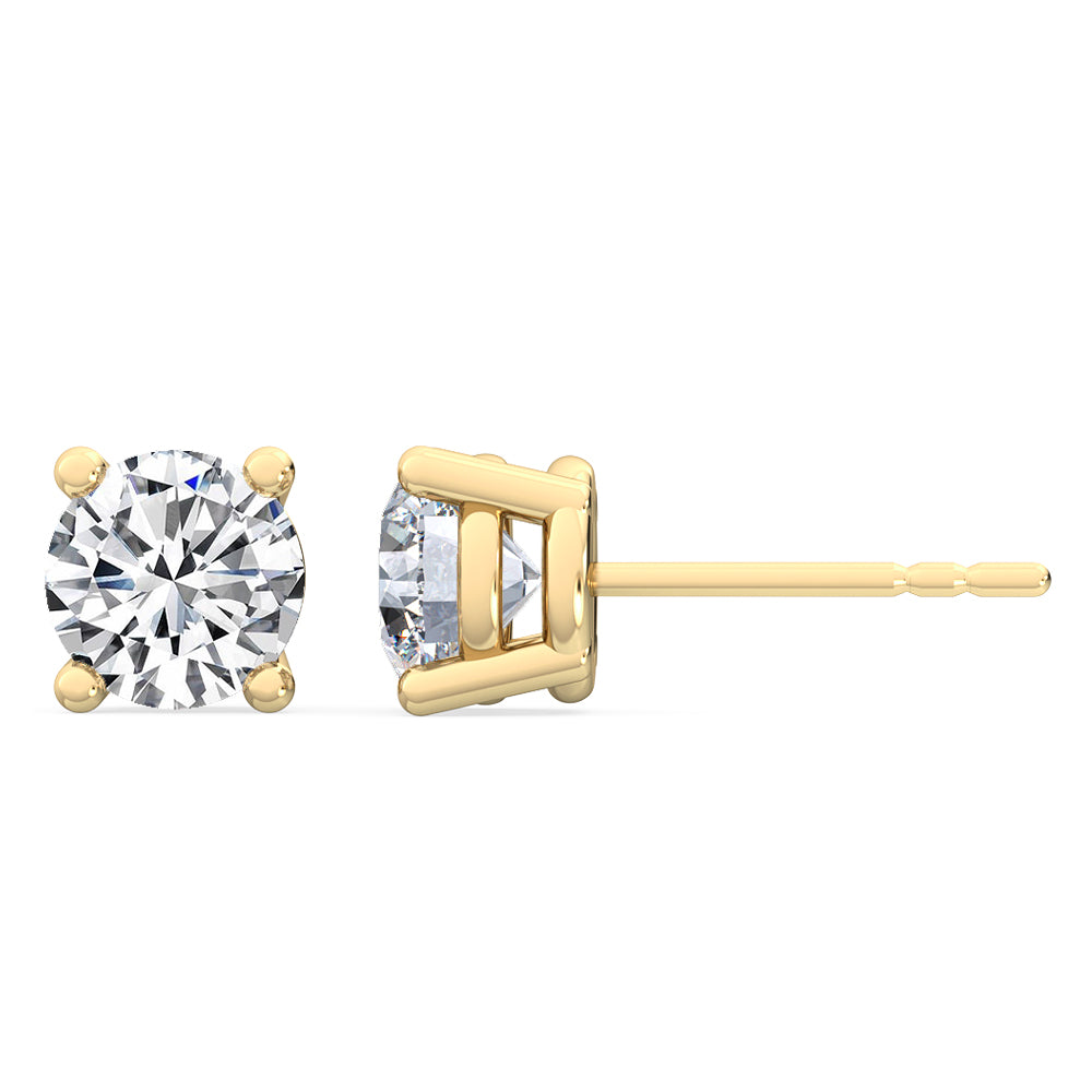 Amy Round Brilliant Solitaire Earrings - 1.00ct