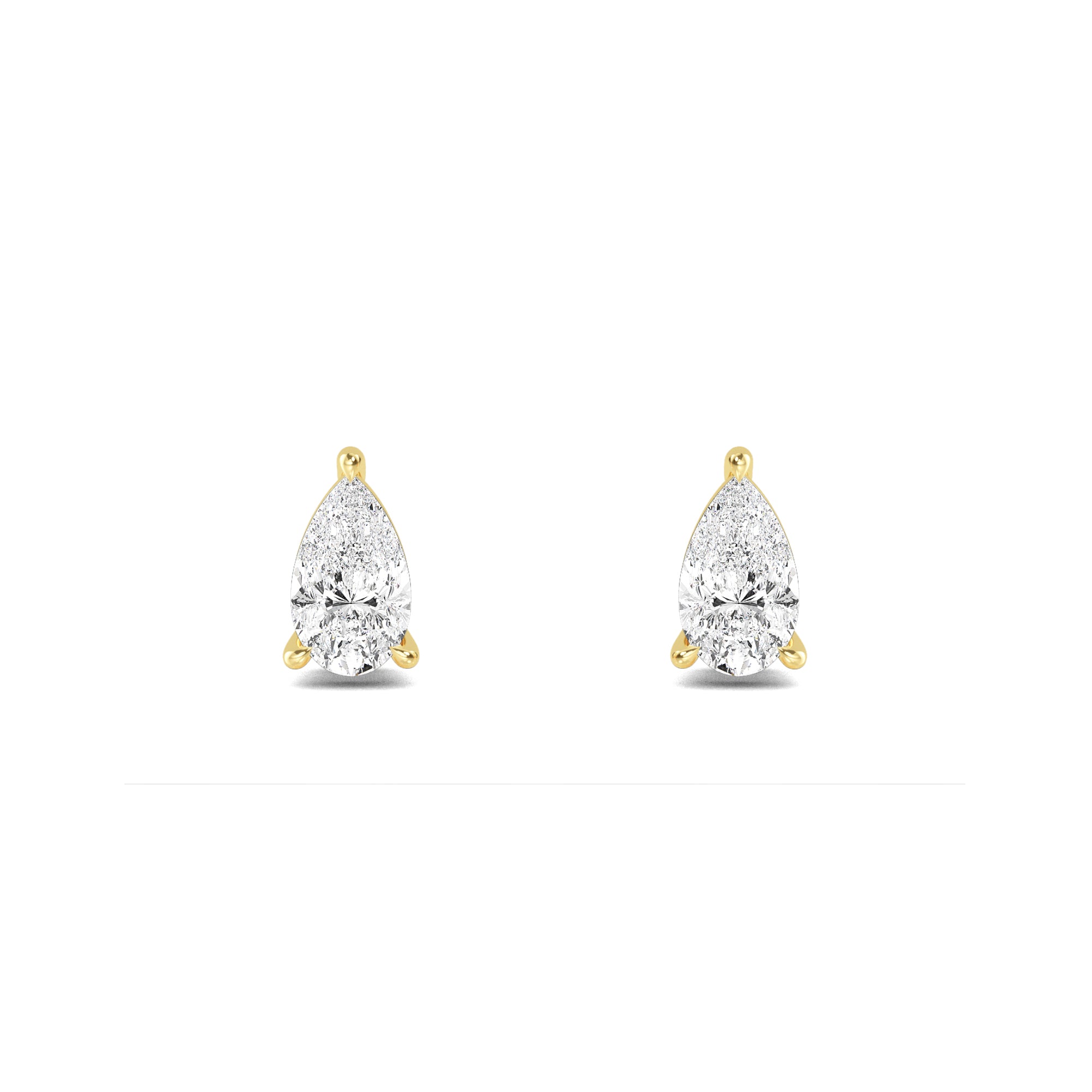 Leah Pear Solitaire Earrings - 0.60ct